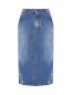 Джинсовая юбка-миди с вышивкой Ermanno Scervino  –  Общий вид
