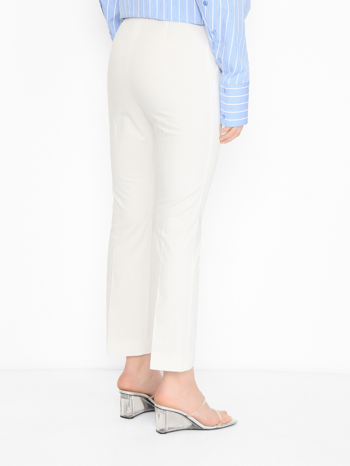Зауженные брюки из хлопка Max Mara  –  МодельВерхНиз1  – Цвет:  Белый