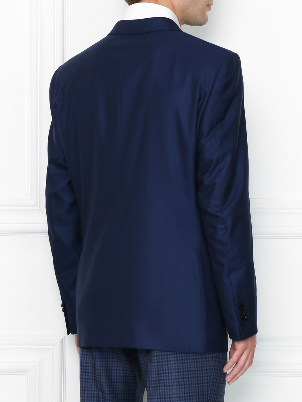Двубортный пиджак из шерсти Ermenegildo Zegna  –  МодельВерхНиз1  – Цвет:  Синий