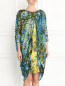 Платье из шелка свободного кроя с узором Alberta Ferretti  –  Модель Верх-Низ