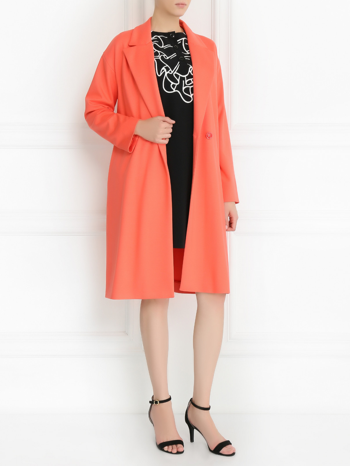 Легкое пальто Moschino Boutique  –  Модель Общий вид  – Цвет:  Красный