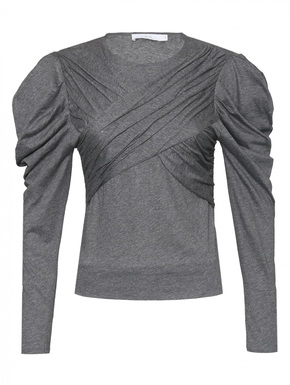 Трикотажная блуза из хлопка Iro  –  Общий вид  – Цвет:  Серый
