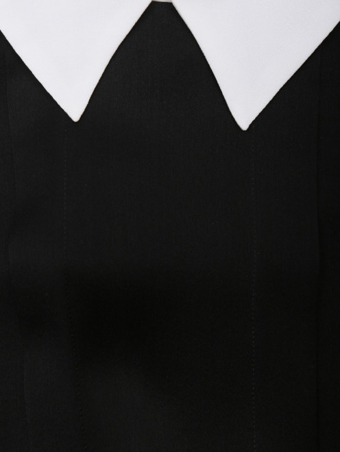 Платье макси из шелка  свободного кроя с контрастным воротником - Деталь