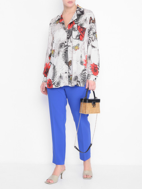 Блуза с узором на пуговицах Marina Rinaldi - МодельОбщийВид