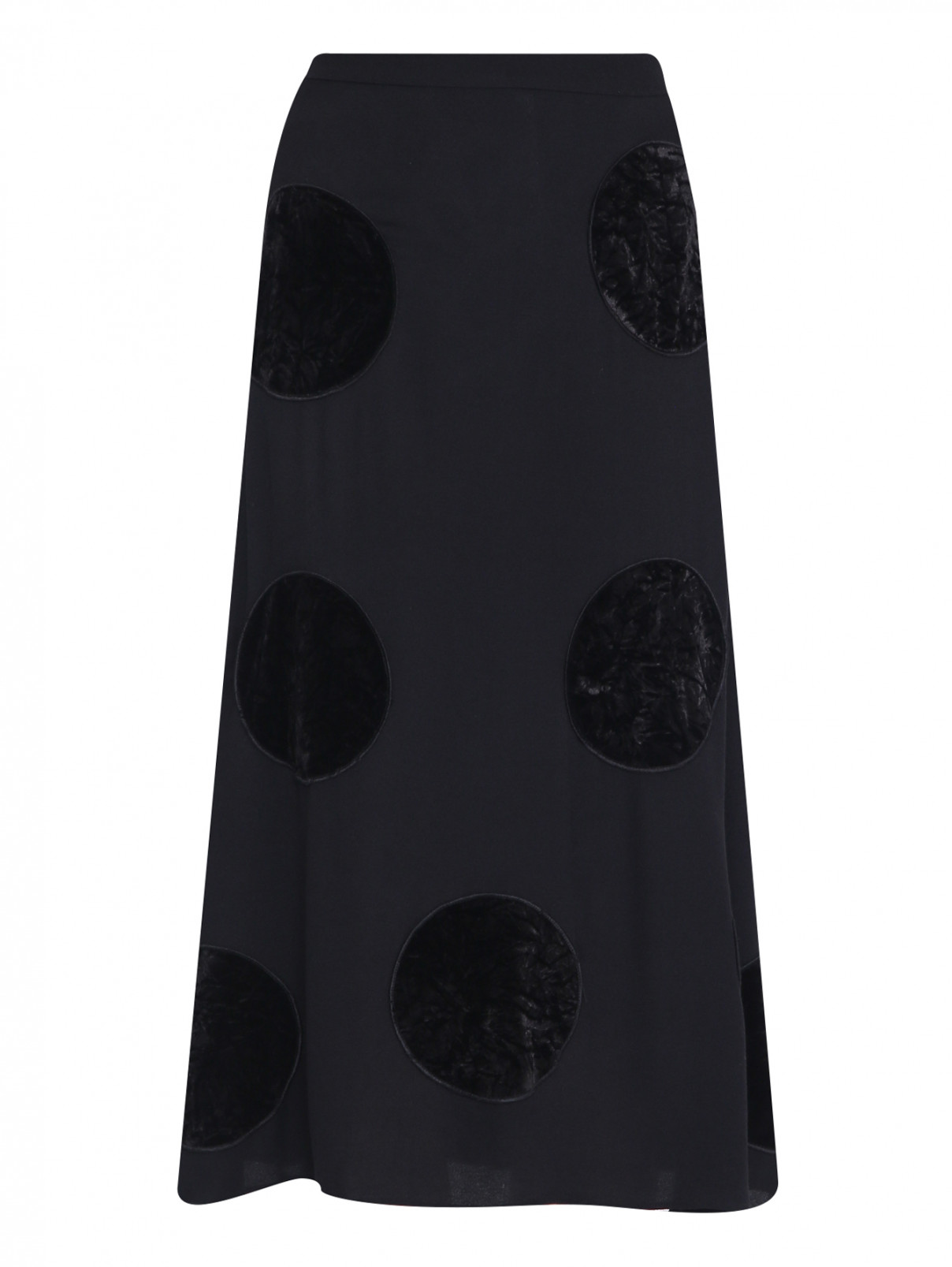 Юбка-миди с аппликацией BOUTIQUE MOSCHINO  –  Общий вид  – Цвет:  Черный
