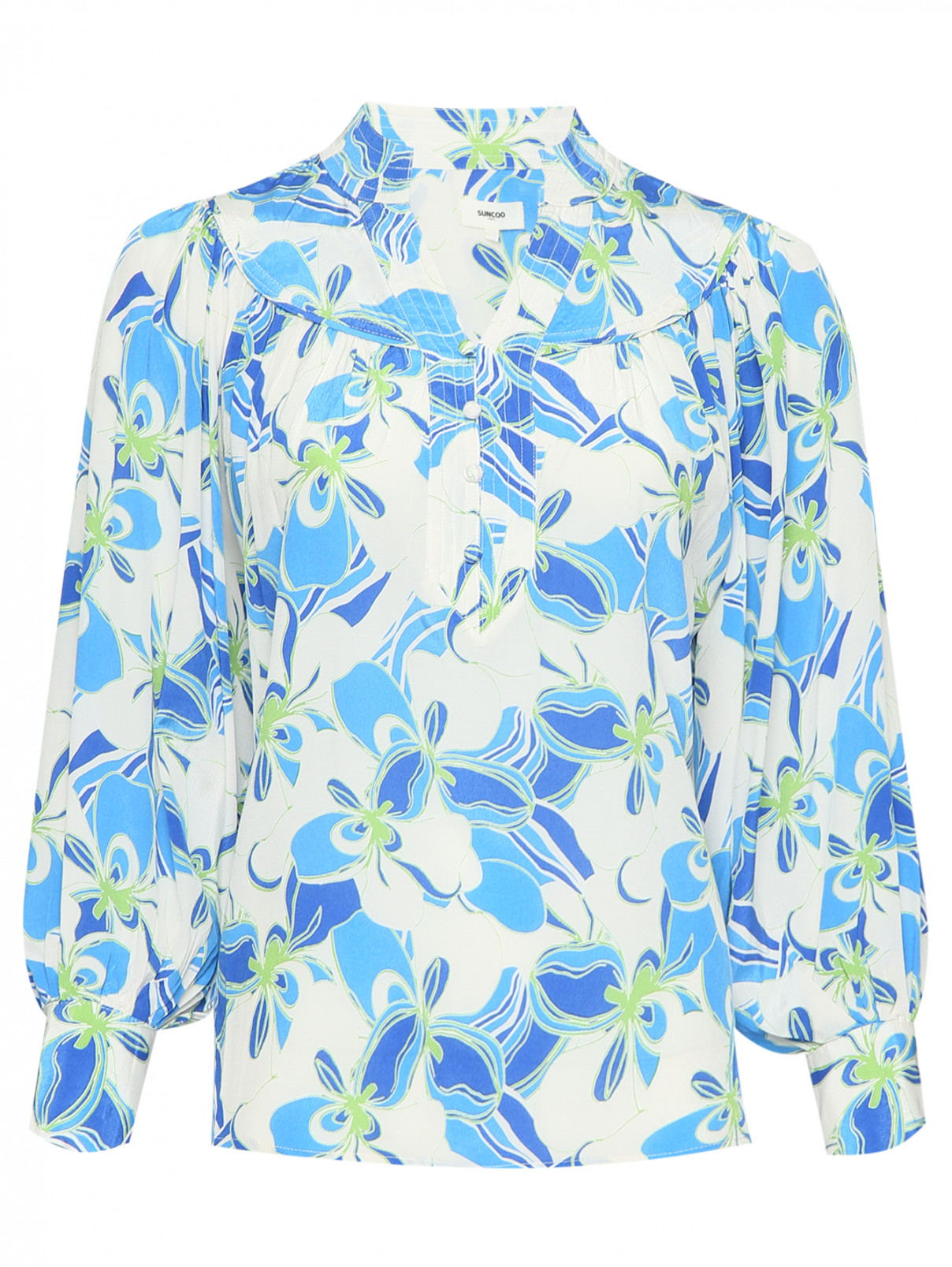 Блуза с узором свободного кроя Suncoo  –  Общий вид  – Цвет:  Узор