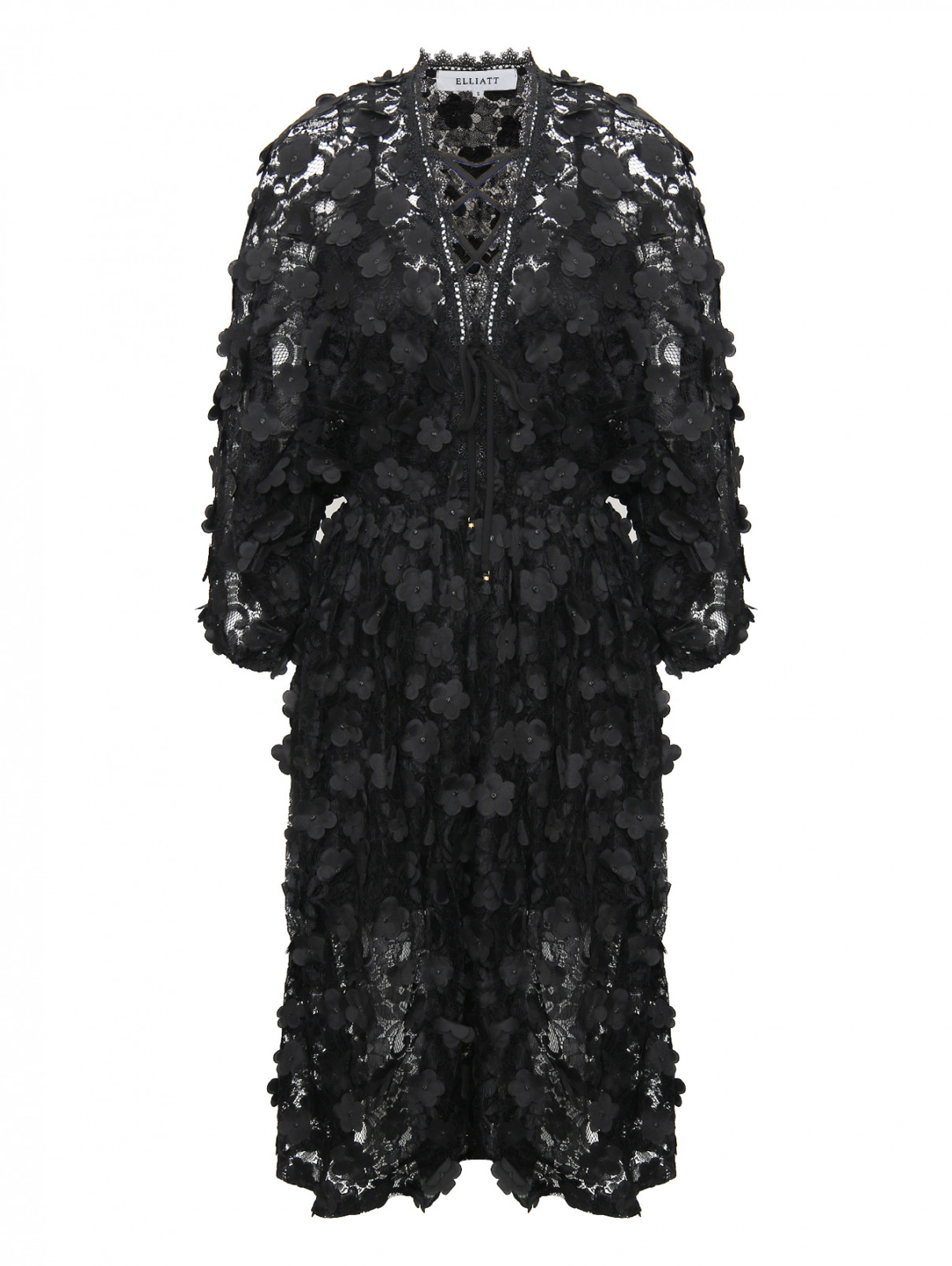 Платье с цветочным узором Elliatt  –  Общий вид  – Цвет:  Черный