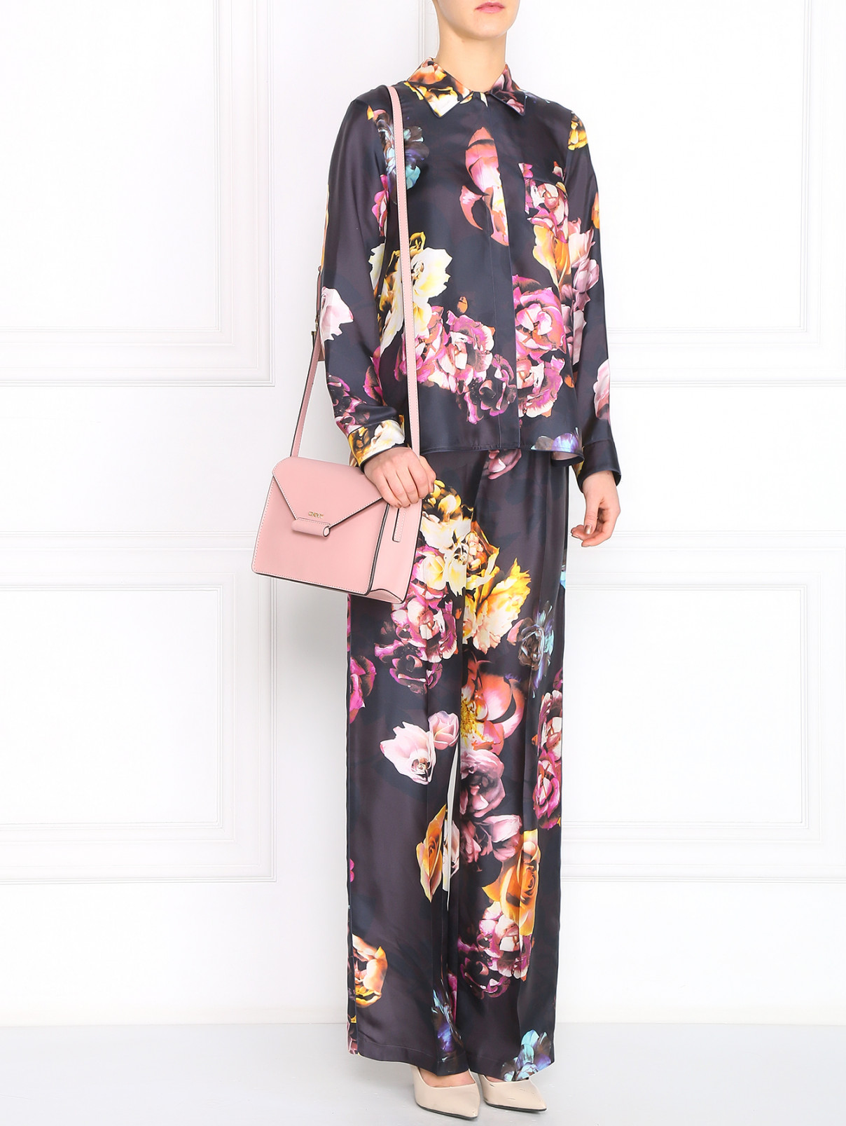 Блуза из шелка с цветочным узором Max Mara  –  Модель Общий вид  – Цвет:  Фиолетовый