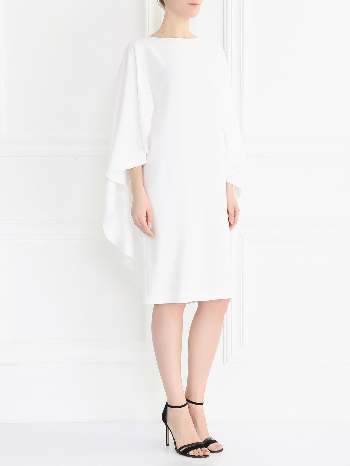 Платье-миди асимметричного кроя Alberta Ferretti  –  Модель Общий вид  – Цвет:  Белый
