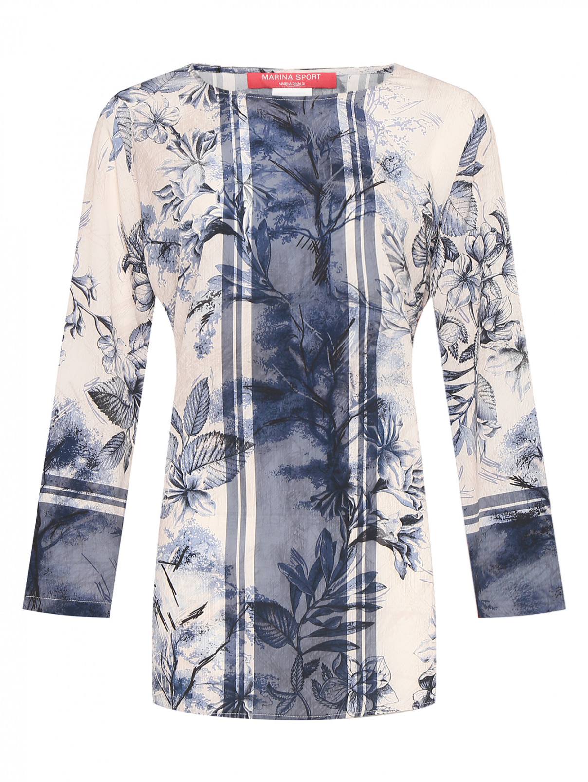 Блуза с узором и длинными рукавами Marina Rinaldi  –  Общий вид  – Цвет:  Узор