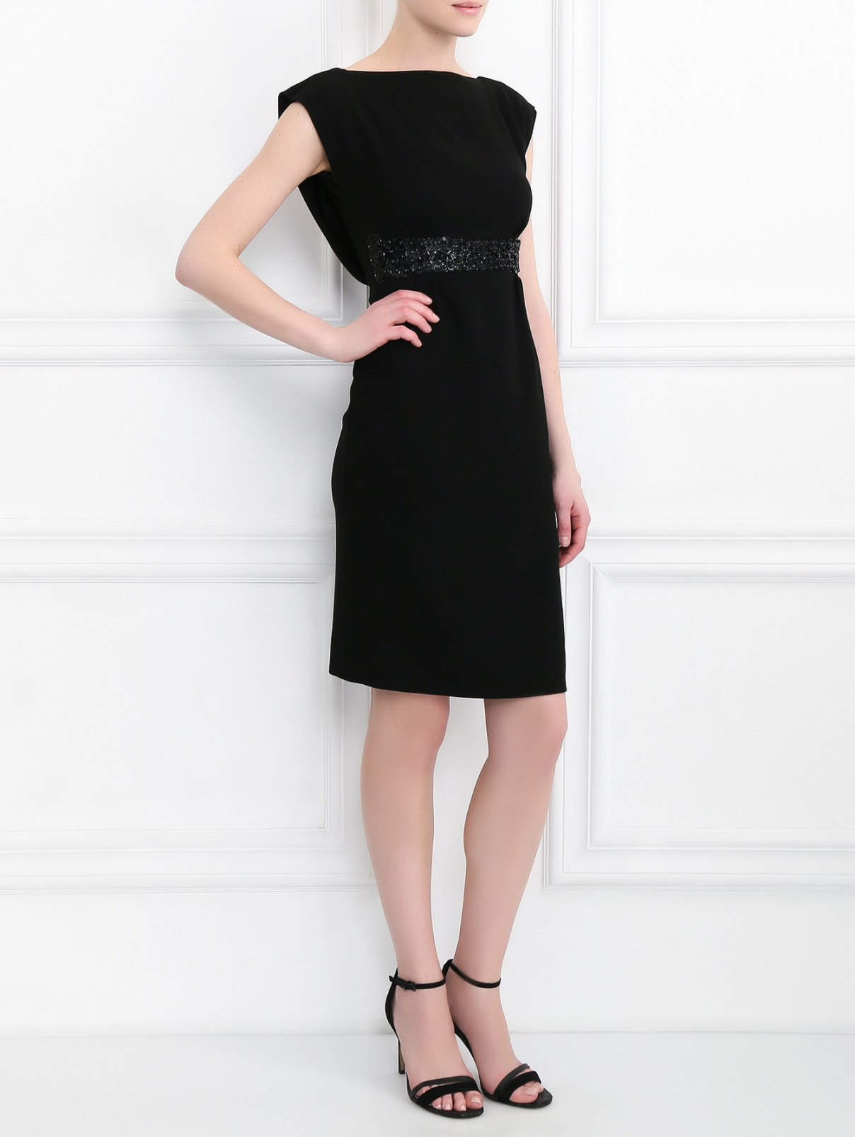 Платье-мини с декоративной отделкой Jean Paul Gaultier  –  Модель Общий вид  – Цвет:  Черный