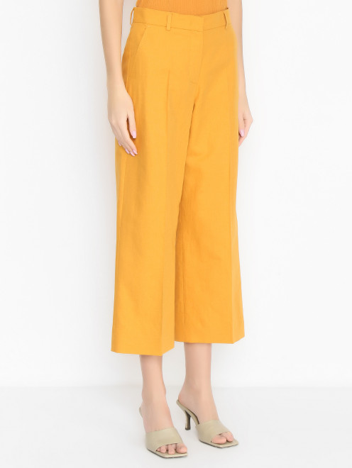 Брюки из хлопка и льна Weekend Max Mara - МодельВерхНиз