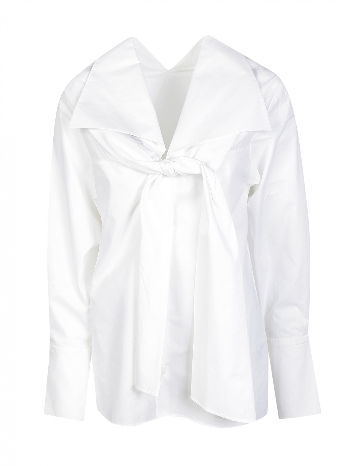 Блуза из хлопка с аппликацией на спине Joseph  –  Общий вид  – Цвет:  Белый