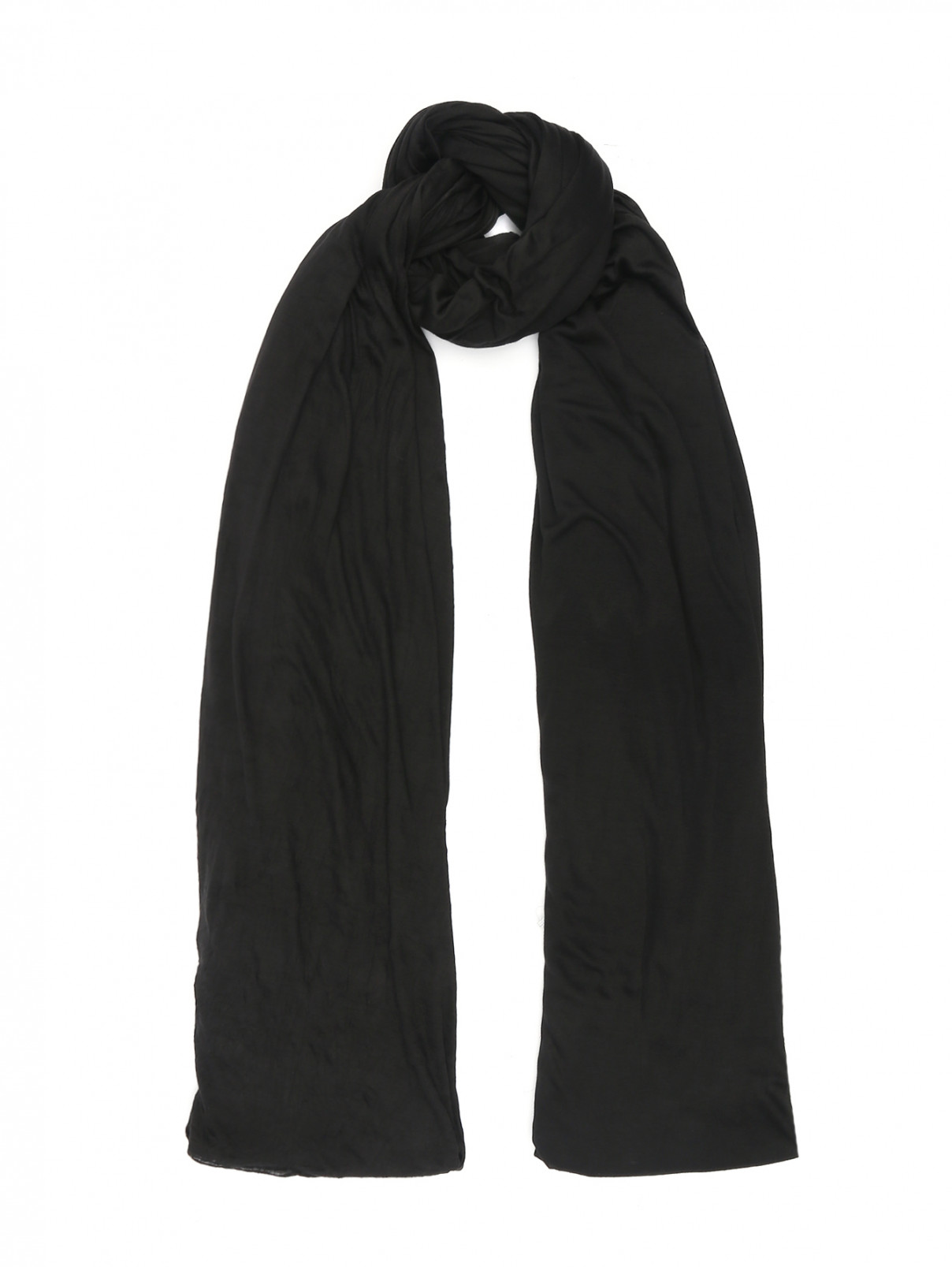 Однотонный шарф Yigal Azrouel  –  Общий вид  – Цвет:  Черный