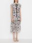 Платье из шелка с цветочным узором Markus Lupfer  –  МодельВерхНиз