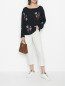 Блуза прямого кроя с цветочным узором Sonia Rykiel  –  МодельОбщийВид