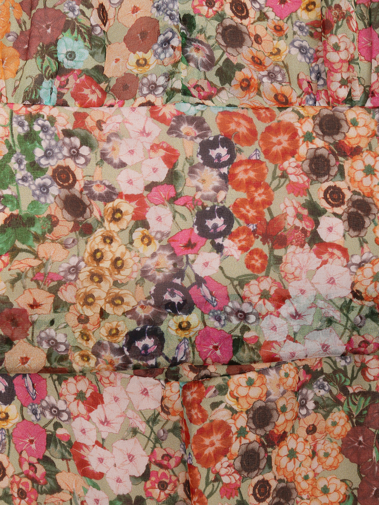 Платье из шелка с цветочным узором Max Mara  –  Деталь  – Цвет:  Мультиколор