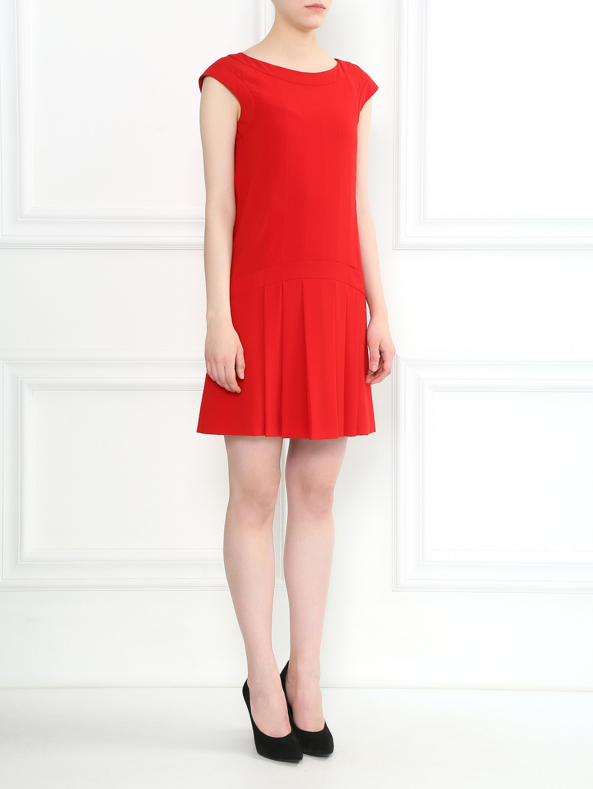 Платье-мини с круглым вырезом Moschino  –  Модель Общий вид  – Цвет:  Красный