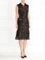 Кружевное платье-футляр из шелка с плиссировкой Alberta Ferretti  –  Модель Общий вид