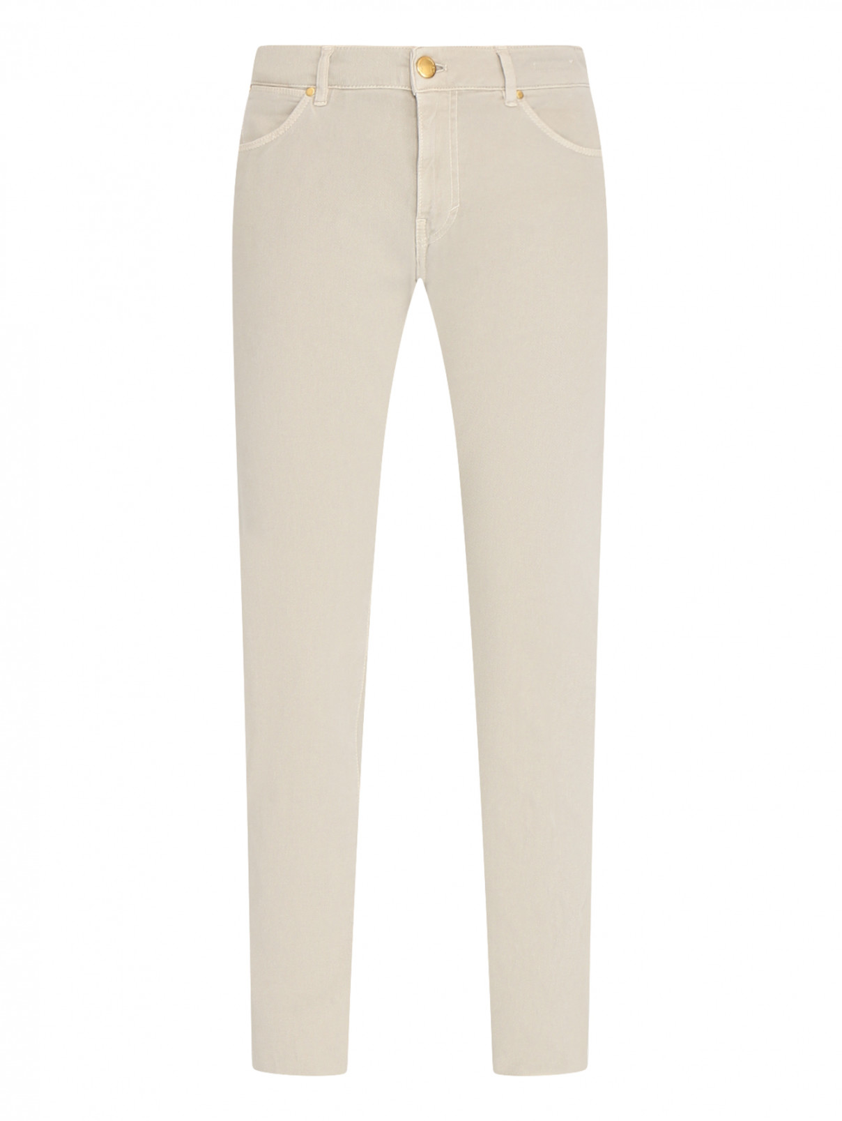 Однотонные брюки из хлопкового вельвета PT Torino  –  Общий вид  – Цвет:  Бежевый