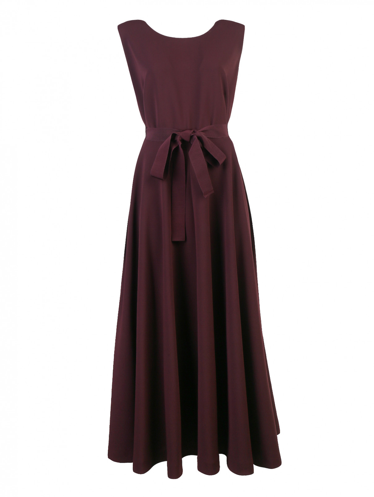 Платье-миди с поясом Marina Rinaldi  –  Общий вид  – Цвет:  Красный