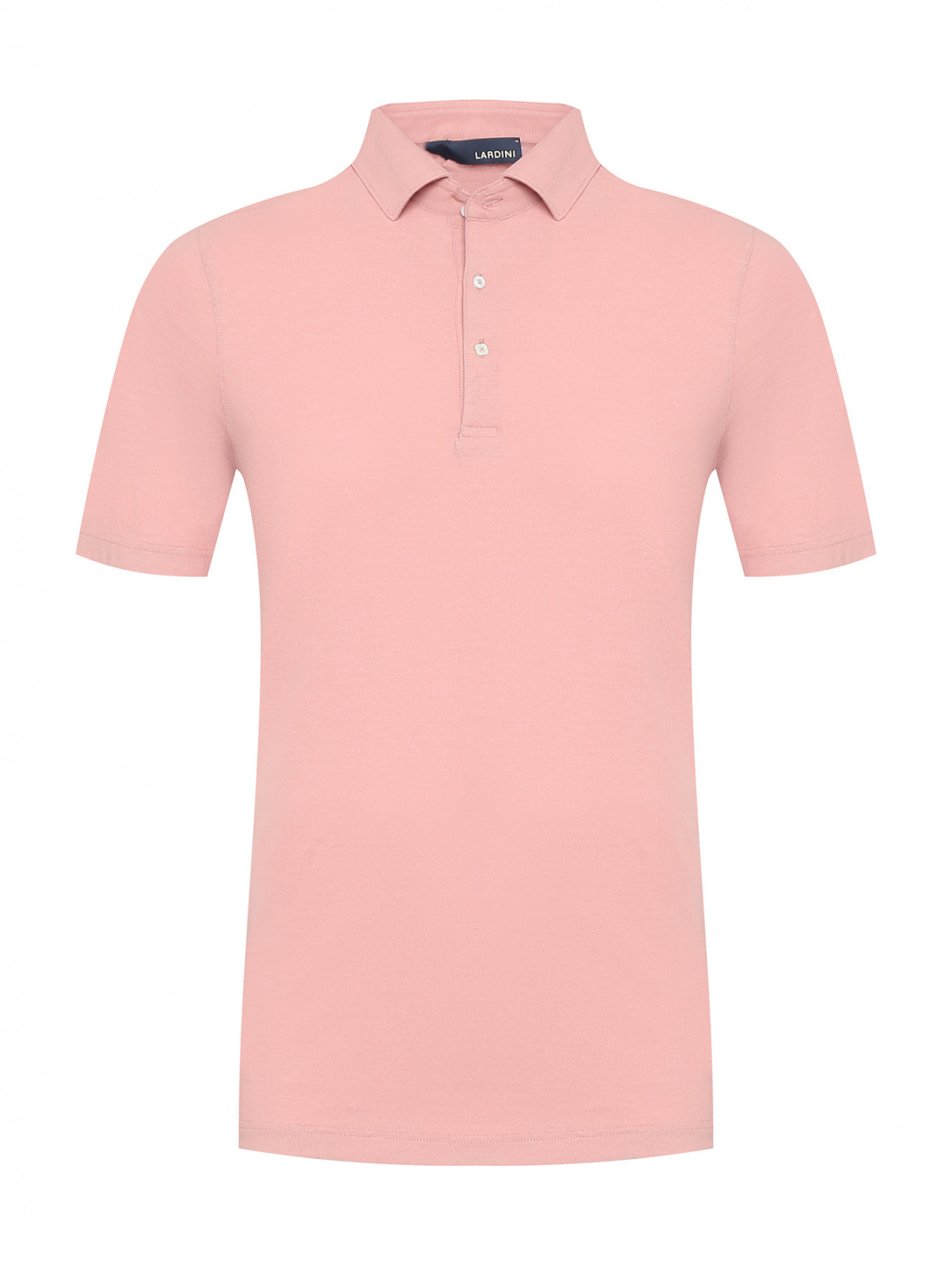 Поло из хлопка LARDINI  –  Общий вид  – Цвет:  Розовый