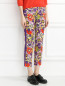 Узкие брюки с цветочным узором Alberta Ferretti  –  Модель Верх-Низ