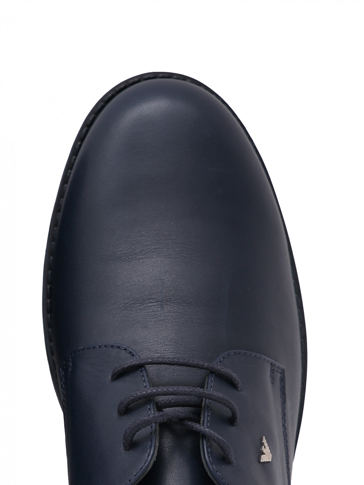 Ботинки из кожи с логотипом Emporio Armani  –  Обтравка3  – Цвет:  Синий