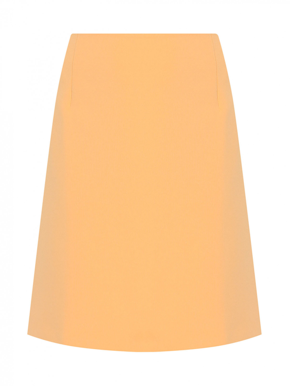 Однотонная юбка из смешанного хлопка Weekend Max Mara  –  Общий вид  – Цвет:  Оранжевый