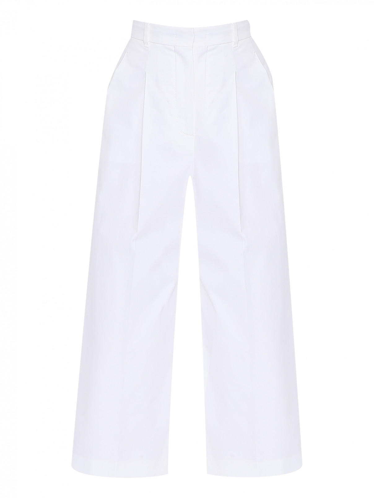 Широкие брюки с карманами Max Mara  –  Общий вид  – Цвет:  Белый