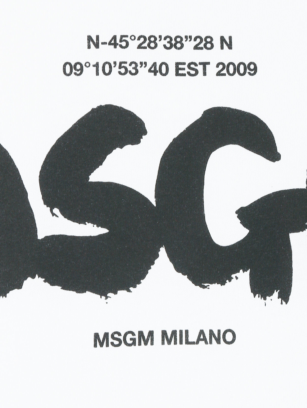 Футболка с принтом-логотипом MSGM  –  Деталь  – Цвет:  Белый