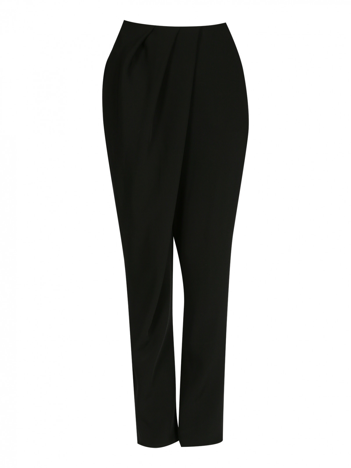 Свободные брюки с запахом и драпировкой Kenzo  –  Общий вид  – Цвет:  Черный