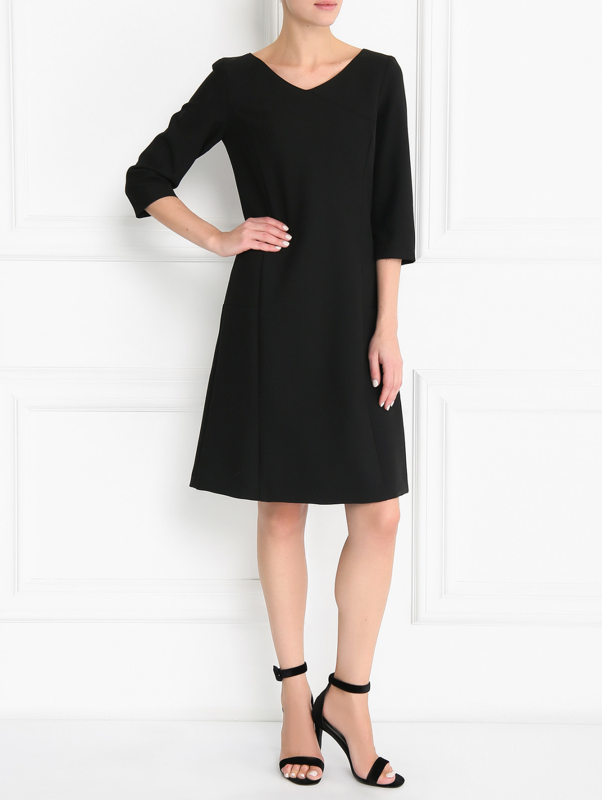 Платье-футляр с длинным рукавом Caractere  –  Модель Общий вид  – Цвет:  Черный
