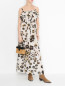 Платье из хлопка и шелка с узором Moschino Boutique  –  МодельОбщийВид