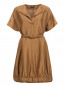 Платье-мини свободного кроя из шелка с поясом Emporio Armani  –  Общий вид