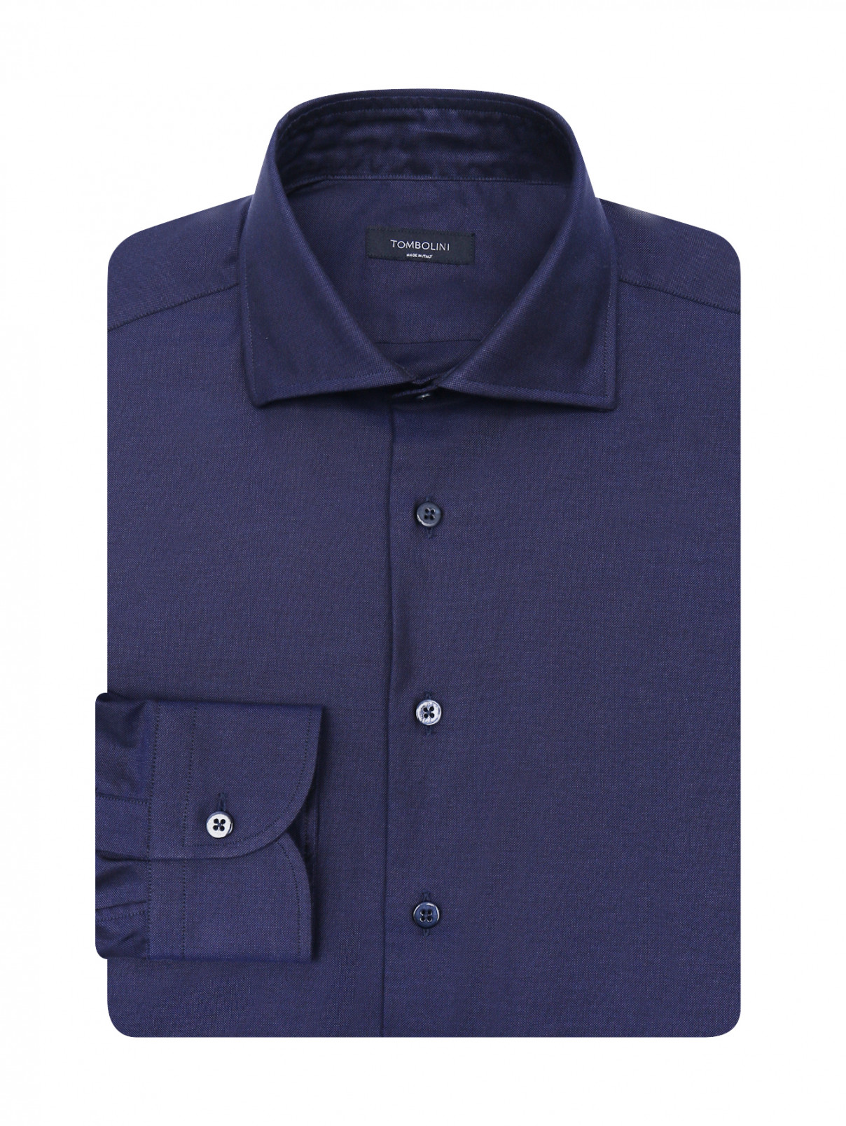 Рубашка из хлопка на пуговицах Tombolini  –  Общий вид  – Цвет:  Синий