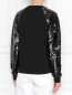 Свитшот из хлопка, декорированный пайетками, с вышивкой Karl Lagerfeld  –  МодельВерхНиз1