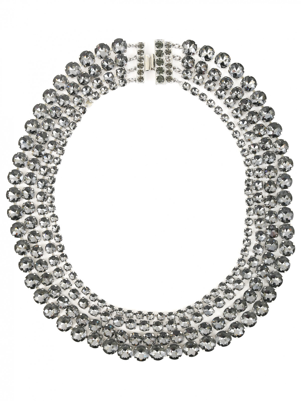 Ожерелье из металла декорированное кристаллами Marina Rinaldi  –  Общий вид  – Цвет:  Серый