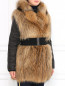Пуховое пальто свободного кроя с мехом енота P.A.R.O.S.H.  –  Модель Верх-Низ