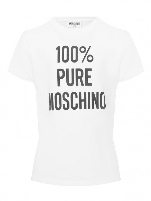 Футболка с контрастным принтом Moschino - Общий вид