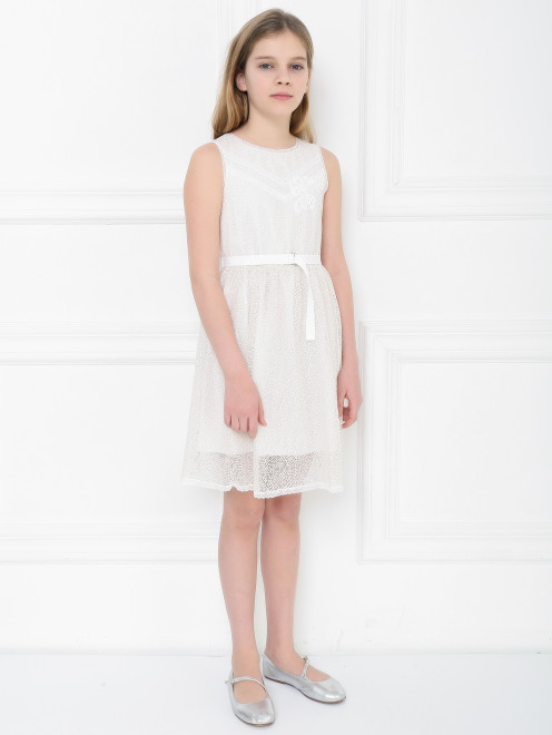 Платье ажурное с декором пайетками Ermanno Scervino Junior - МодельВерхНиз