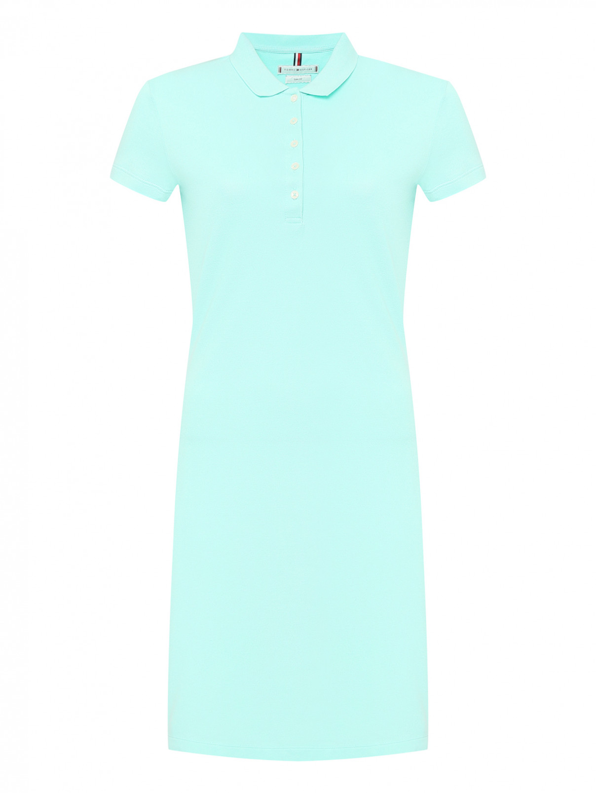 Платье-поло из трикотажа Tommy Hilfiger  –  Общий вид  – Цвет:  Синий