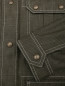 Куртка хлопковая с контрастной строчкой, на кнопках Ami  –  Деталь1
