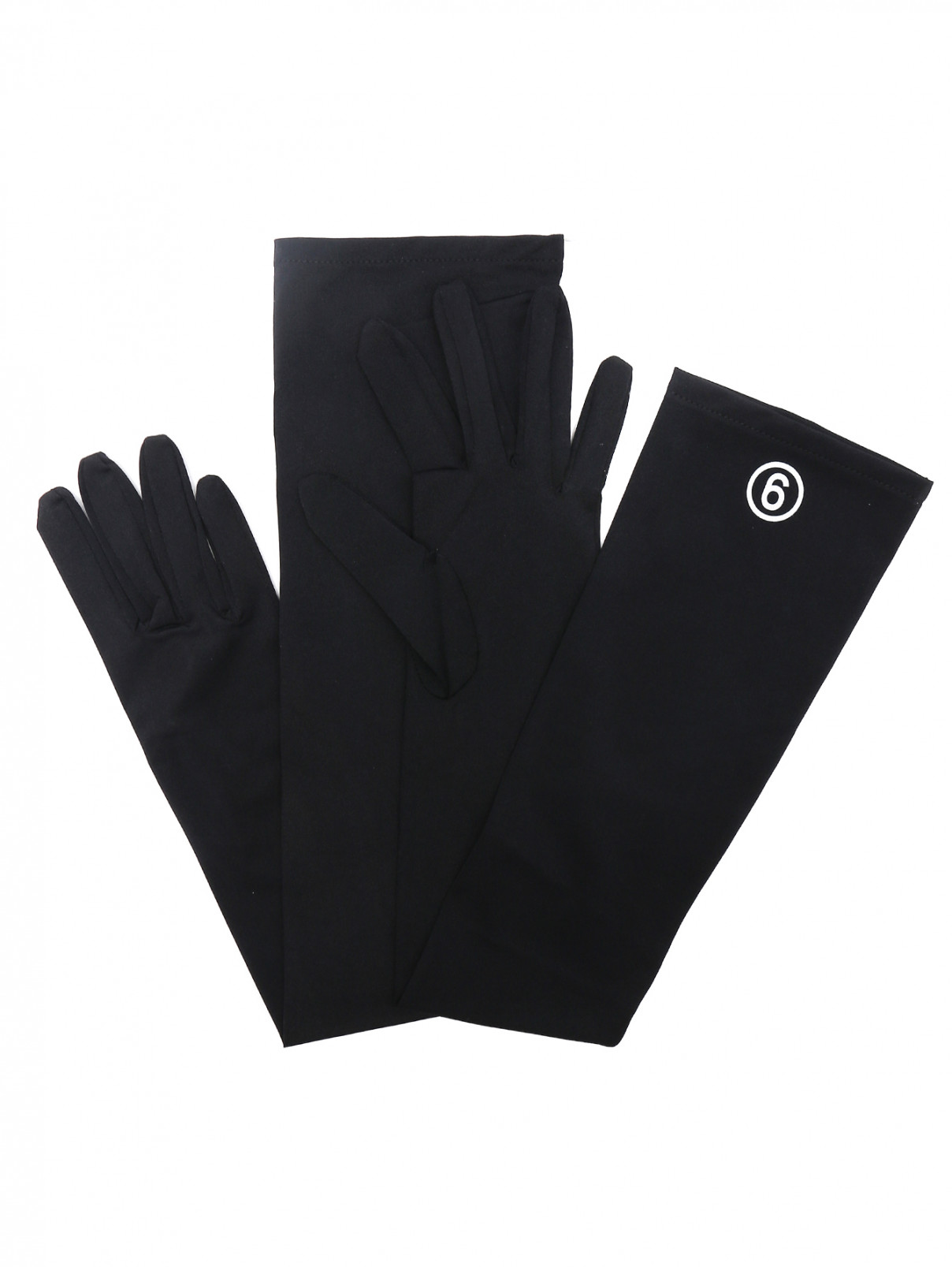 Перчатки из текстиля с принтом MM6  –  Обтравка2  – Цвет:  Черный