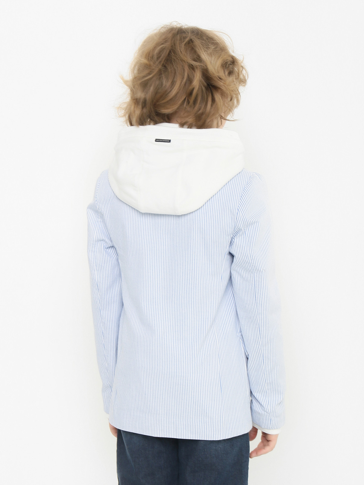 Пиджак в полоску с капюшоном Lapin House  –  МодельВерхНиз1  – Цвет:  Узор