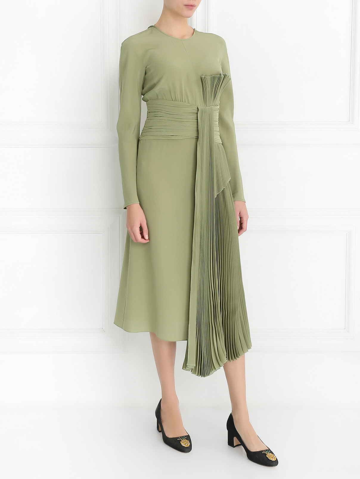 Платье-макси из шелка Rochas  –  Модель Общий вид  – Цвет:  Зеленый