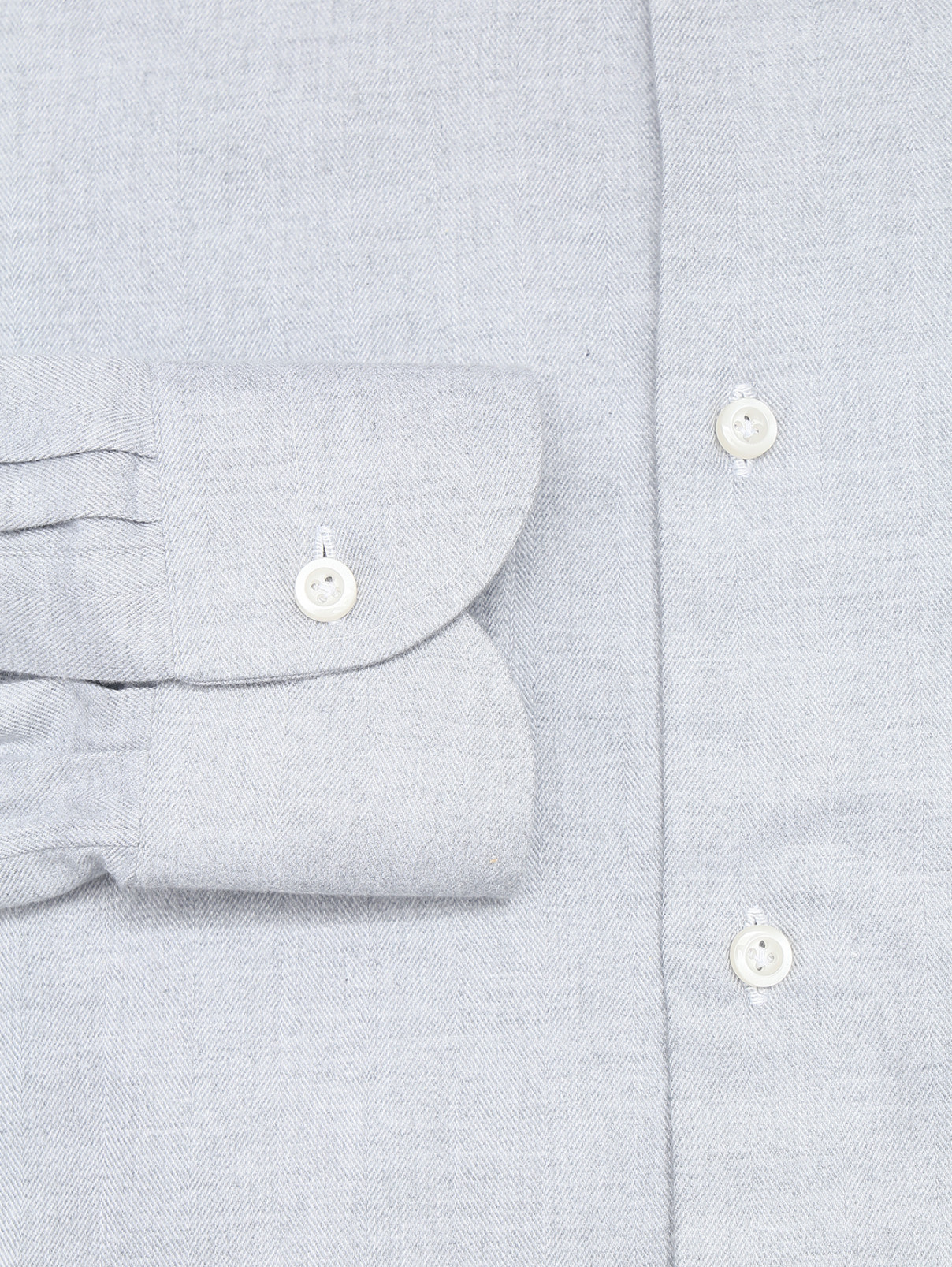 Однотонная рубашка из смешанного хлопка Giampaolo  –  Деталь  – Цвет:  Серый