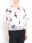 Блуза из нейлона с цветочным узором Sportmax  –  Модель Верх-Низ