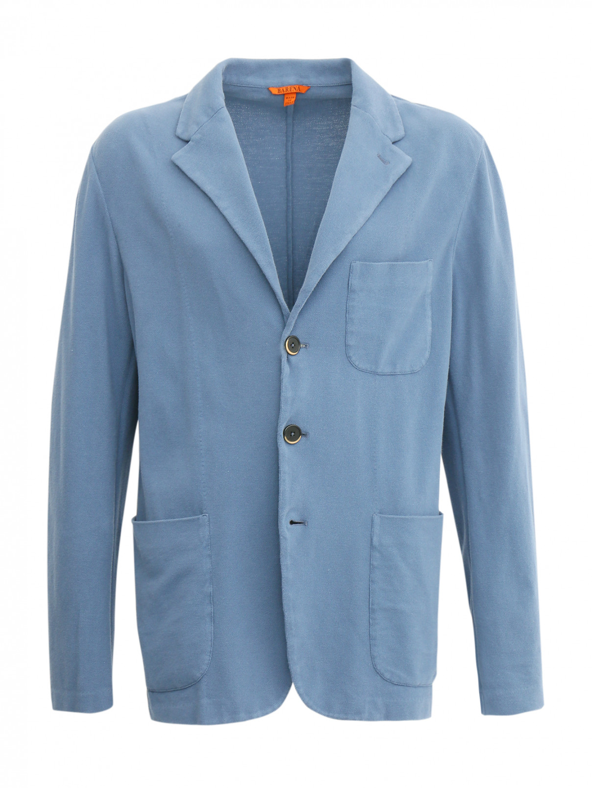 Пиджак из фактурного хлопка Barena  –  Общий вид  – Цвет:  Синий