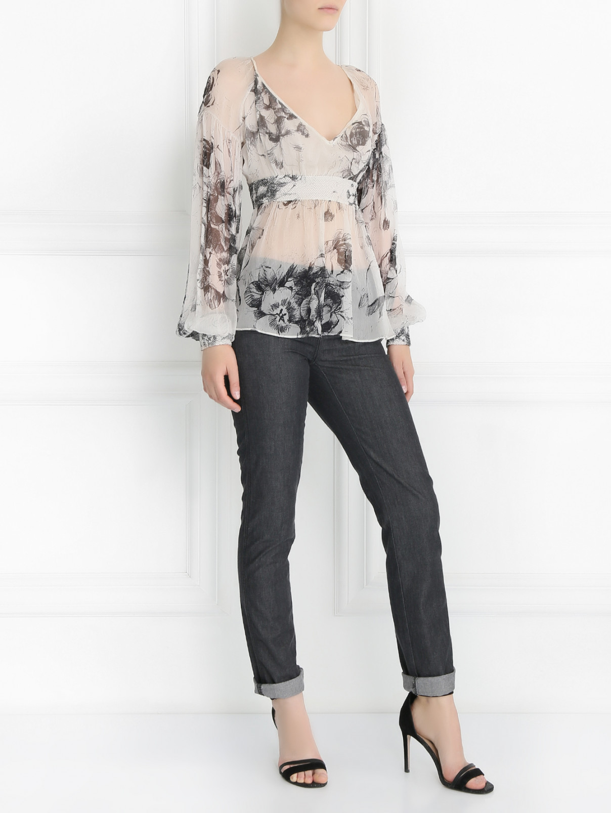 Джинсы на резинке Armani Jeans  –  Модель Общий вид  – Цвет:  Серый